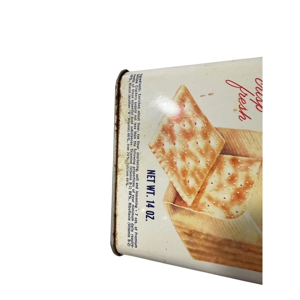 Vintage Nabisco Premium Saltine Crackers‎ Tin 1960's Collectible Advertising